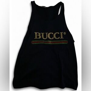Brian Lichtenberg Bucci Black Rhinestone Tank Top Men’s Size Small